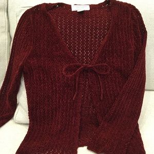 United States Sweaters Red Tie-Front Sweater, S